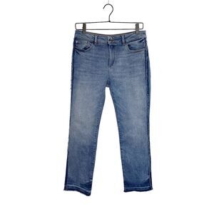 DL1961 Mara Straight Ankle Jeans Size 27 w/ Frayed Hem Side Seams 26" Inseam
